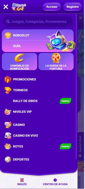 Menú principal & navegación rápida